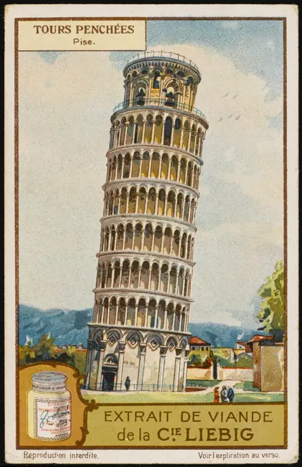 Leaning tower of Pisa, Italy Date: 1926