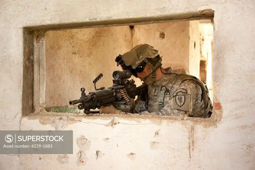 U.S. Army Ranger in Afghanistan combat scene.