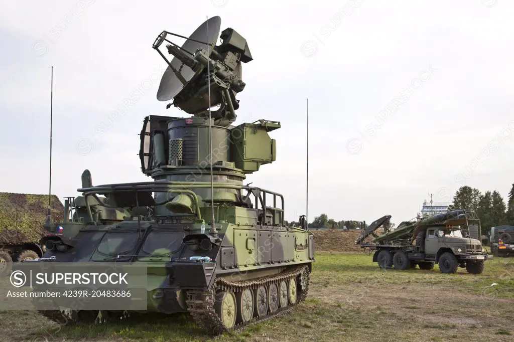 1S91 (SURN vehicle, NATO designation Straight Flush) with the radar for the SA-6 Gainful system, Hradec Kralove, Czech Republic.