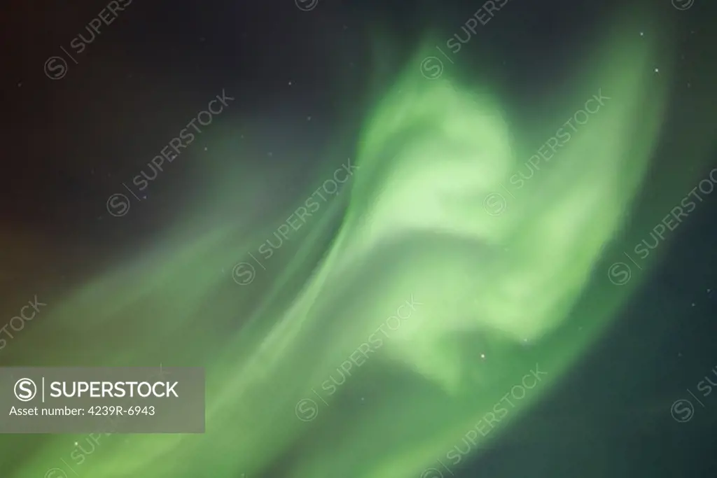 Aurora Borealis forms the number 23, with big dipper at Fish Lake, Whitehorse, Yukon, Canada.