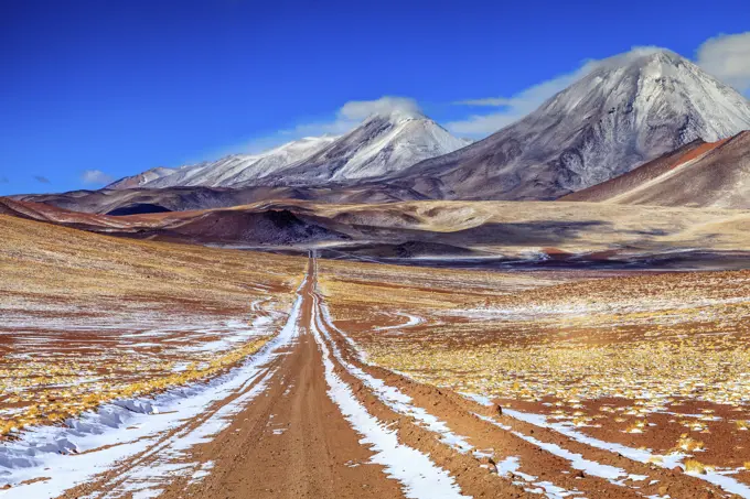 Panoramic view of the Chiliques stratovolcano in Chile.