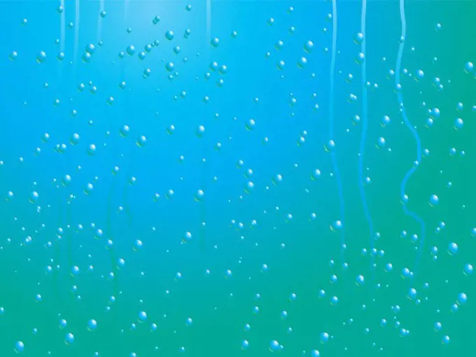 Abstract raindrop background with tracks of rain that has already raced down the pane