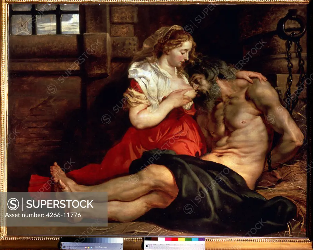 Roman Charity by Pieter Paul Rubens, oil on canvas, circa 1612, 1577-1640, Russia, St. Petersburg, State Hermitage, 140, 5x180,