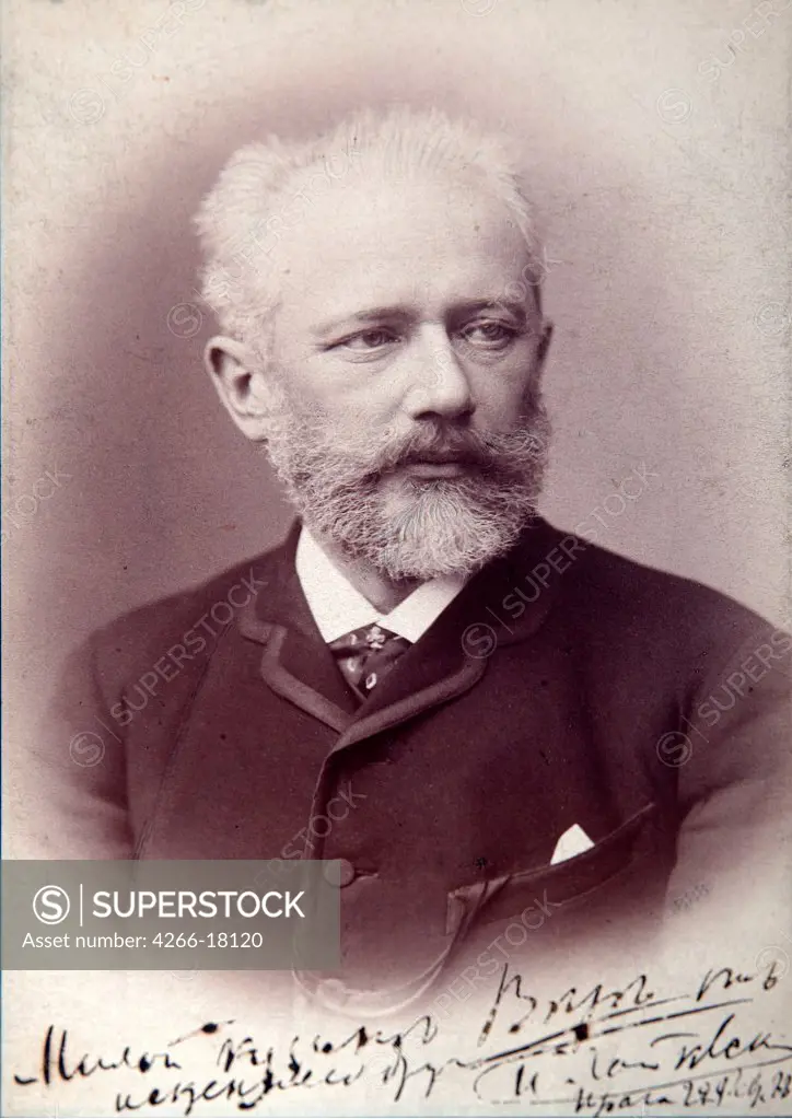 Portrait of the composer Pyotr I. Tchaikovsky (1840-1893) by Russian Photographer  /State Tretiakov Gallery, Moscow/1888/Albumin Photo/Russia/Portrait