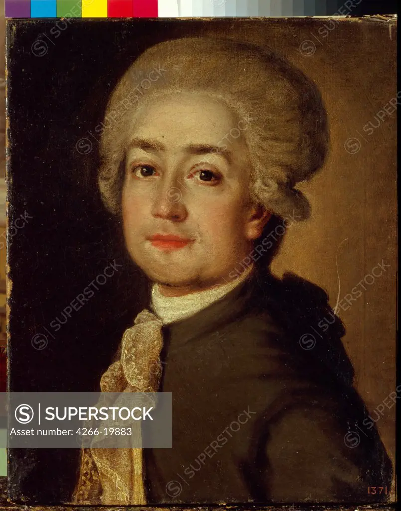 Portrait of the Composer Fyodor Fyodorovich Makarov (1756-1821) by Anonymous  / State Russian Museum, St. Petersburg/ 1780s/ Russia/ Oil on canvas/ Classicism/ 43x36/ Portrait