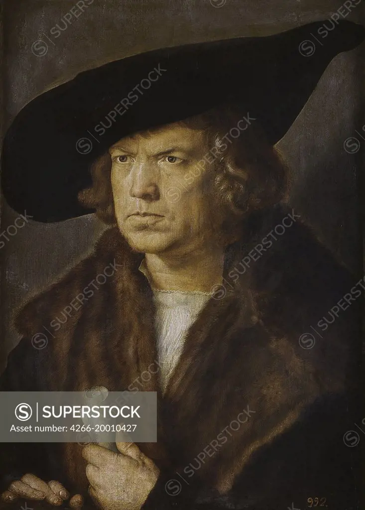 Portrait Of An Unknown Man by Durer, Albrecht (1471-1528) / Museo del Prado, Madrid / 1521 / Germany / Oil on wood / Portrait / 50x36 / Renaissance