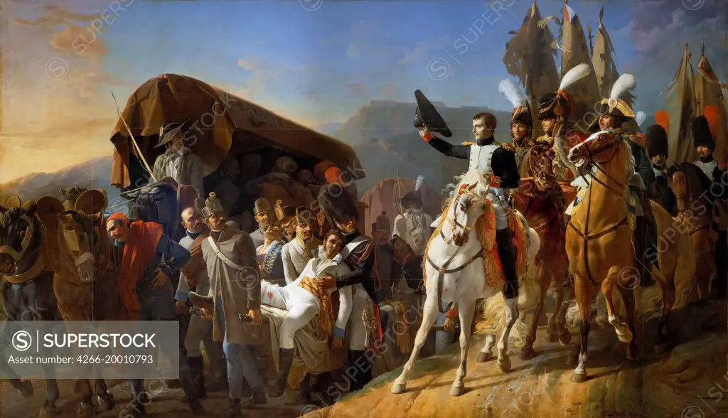 Napoleon Pays Homage to the Courage of the Wounded by Debret, Jean-Baptiste (1768-1848) / Musee de l'Histoire de France, Chateau de Versailles / 1806 / France / Oil on canvas / History / 390x621 / Neoclassicism