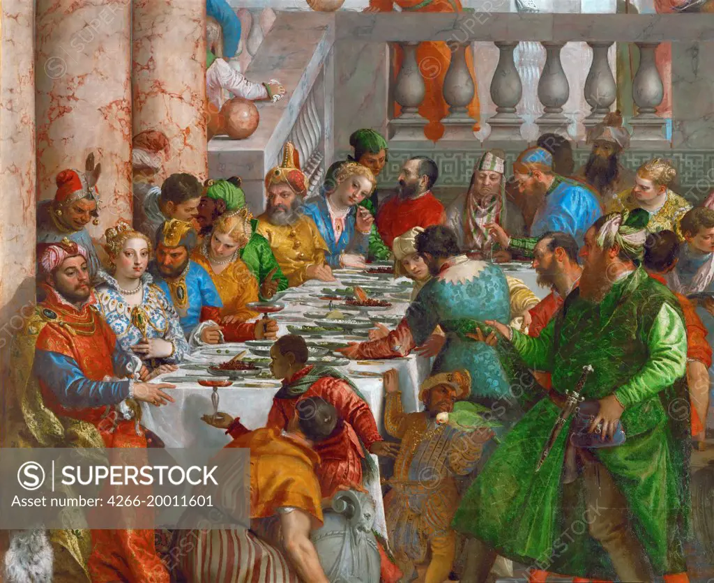 The Wedding Feast at Cana (Detail) by Veronese, Paolo (1528-1588) / Louvre, Paris / 1563 / Italy, Venetian School / Oil on canvas / Bible /Renaissance