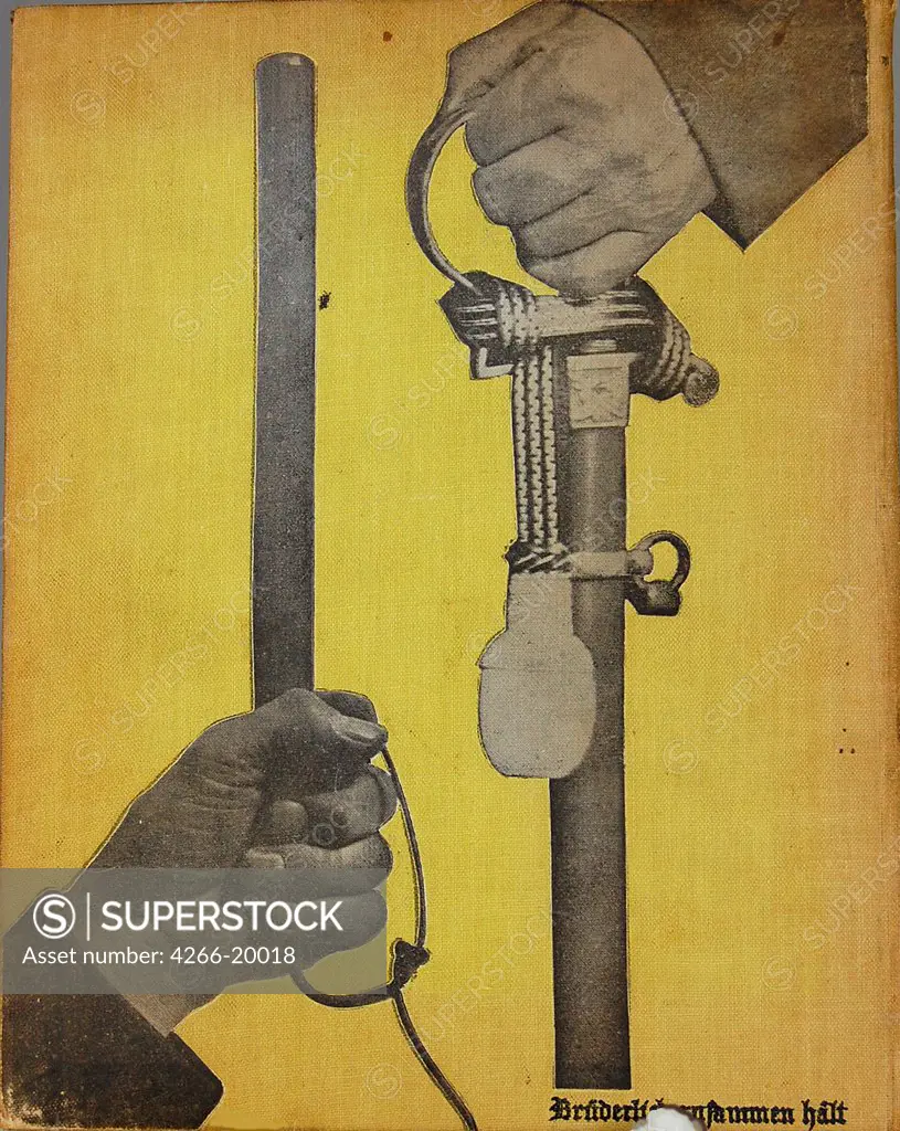 Germany, Germany above everything. Book by John Heartfield and Kurt Tucholsky by Heartfield, John (1891-1968)/ Private Collection/ 1929/ Germany/ Colour lithograph/ Book design/ History,Poster and Graphic design