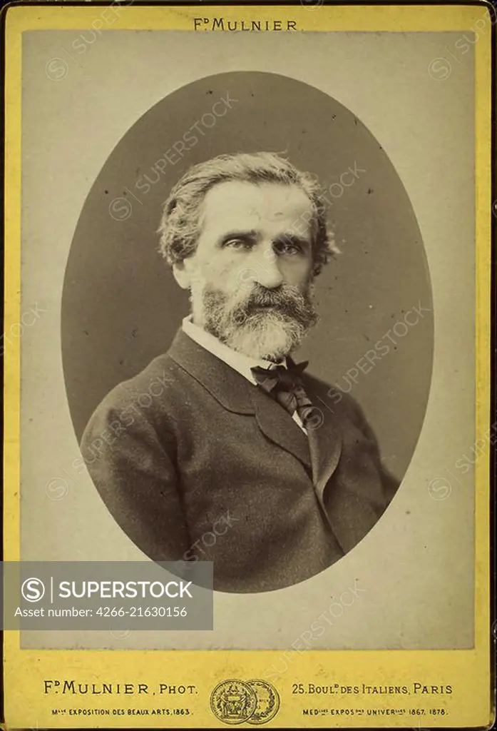 Portrait of the Composer Giuseppe Verdi (1813-1901), Photo studio Frederick Mulnier, Paris  