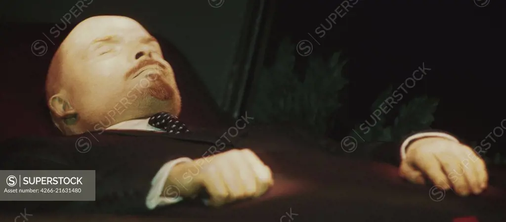 The Lenin's dead body at the Lenin's Mausoleum, Anonymous  