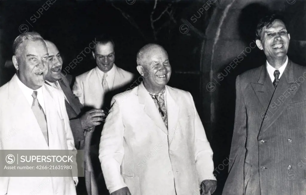 Nikita Khrushchev, Nikolai Bulganin and Mikhail Suslov. Summer 1955, Baltermants, Dmitri (1912-1990)