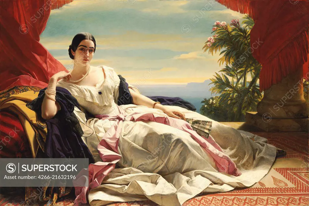 Portrait of Leonilla Ivanovna Baryatinskaya, Princess zu Sayn Wittgenstein (1816-1918), Winterhalter, Franz Xavier (1805-1873)