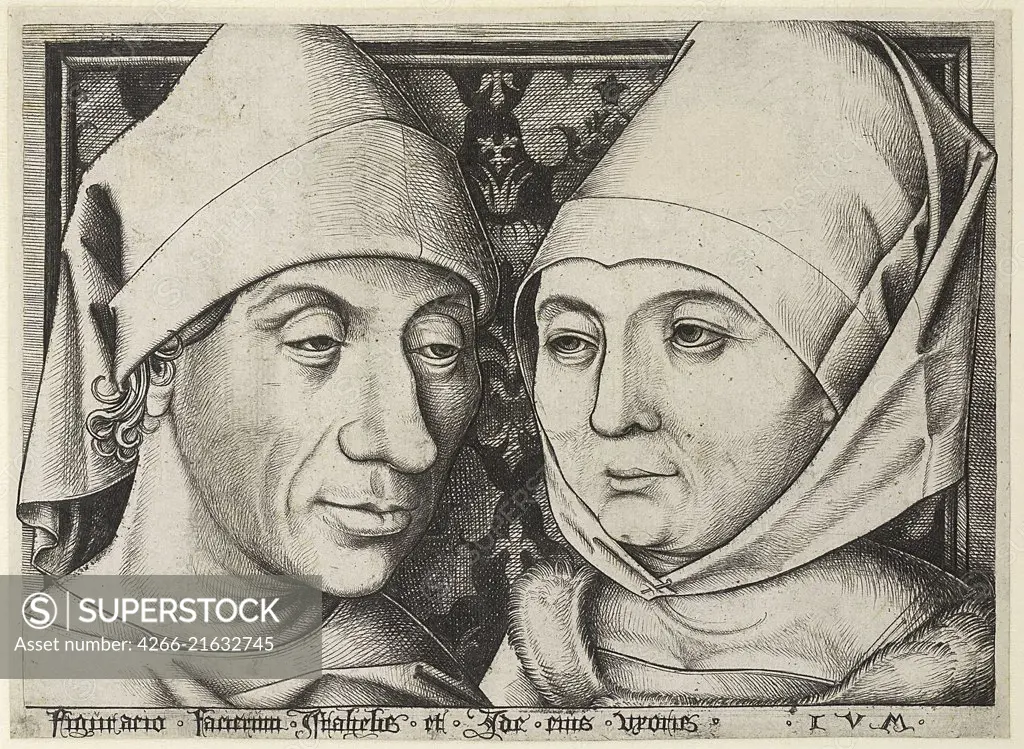 Self-Portrait with wife Ida, Meckenem, Israhel van, the Younger (ca 1440-1503)