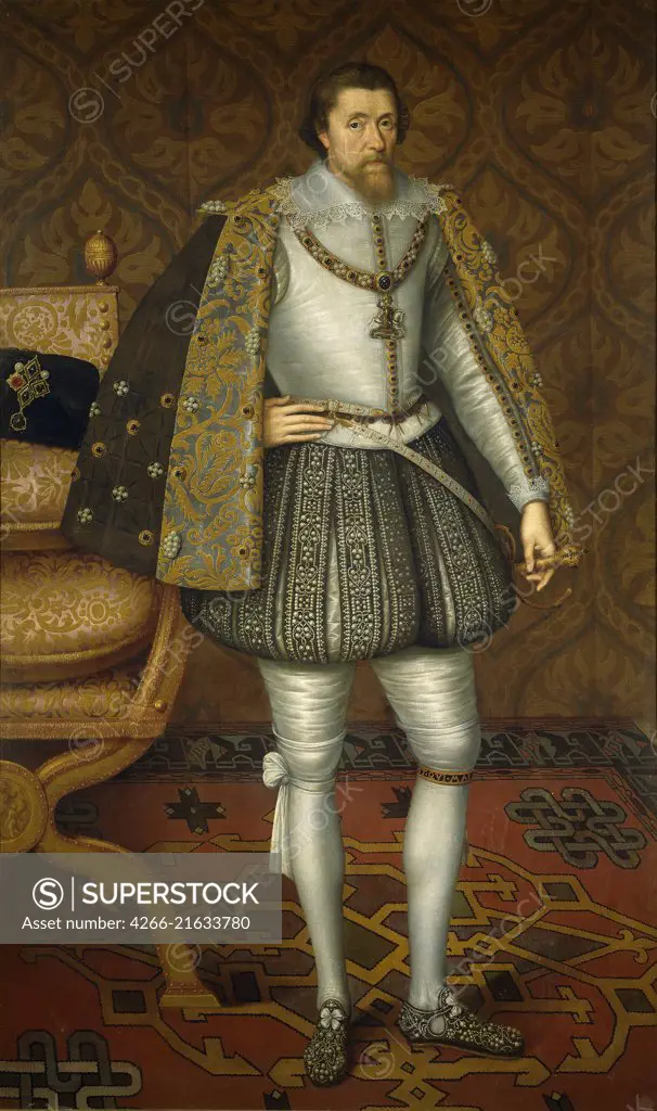 Portrait of King James I of England (1566-1625), De Critz (Decritz), John, the Elder (1551/2-1642)