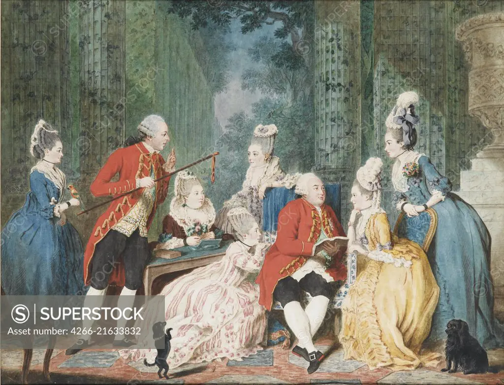 Society in the Palais Royal, Carmontelle, Louis (1717-1806)