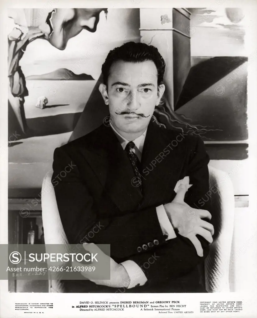 Salvador Dalí at the filming of Spellbound by Alfred Hitchcock, Anonymous  