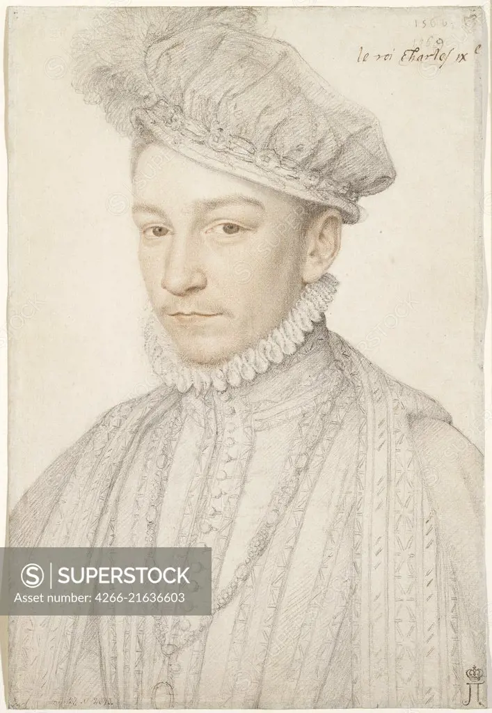 Portrait of King Charles IX of France (1550-1574), Clouet, François (1510-1572)