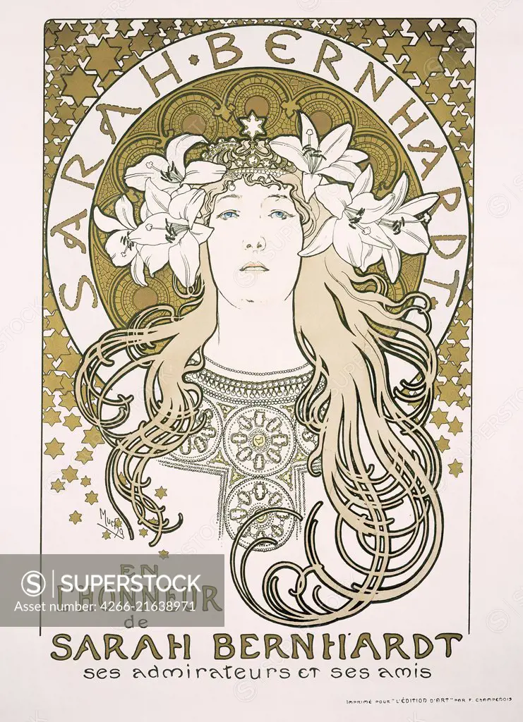 Sarah Bernhardt as La Princesse Lointaine, Mucha, Alfons Marie (1860-1939)