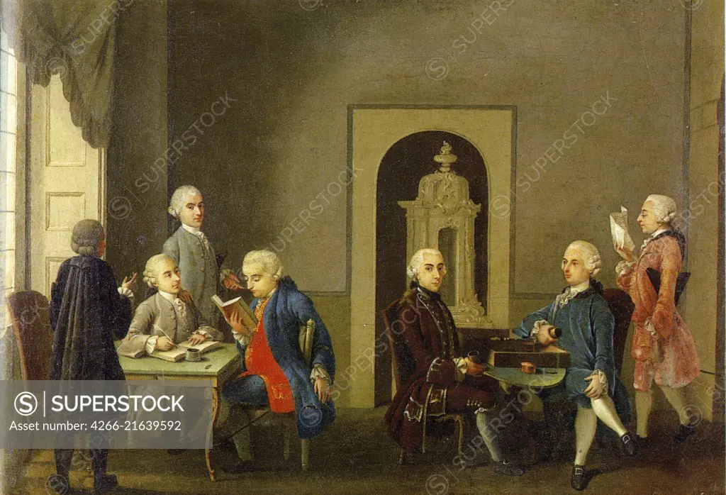 The Meeting of the Accademia dei Pugni (Academy of Fists), Perego, Antonio (active ca 1766-1780)