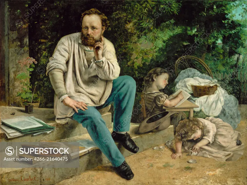 Pierre-Joseph Proudhon and his children, Courbet, Gustave (1819-1877)