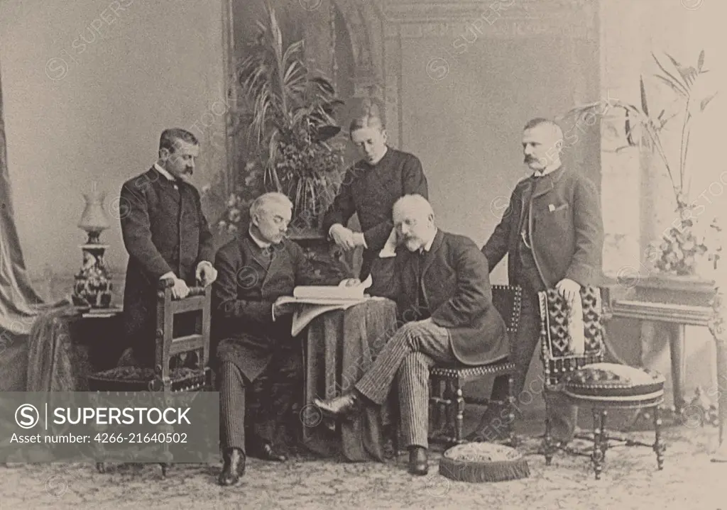 The Tchaikovsky Brothers: Nikolay Ilyich, Peter Ilyich, Anatoly Ilyich, Ipppolit Ilyich and Modest Ilyich, Photo studio A. Pasetti  