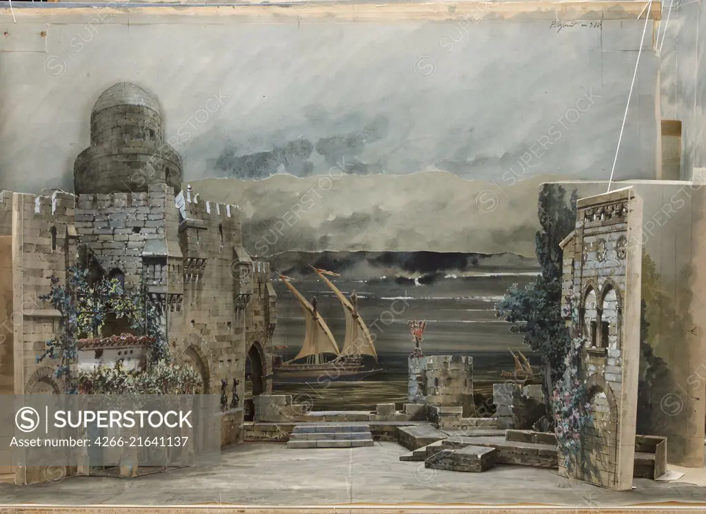 Set design for the Opera Otello by Giuseppe Verdi, Paris, Thétre national de l'Opéra, 12.10.1894, Jambon, Marcel (1848-1908)