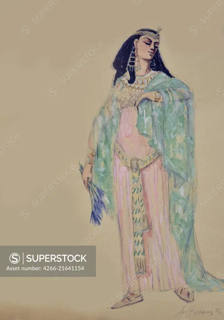 Aida. Costume design for the opera Aida by Giuseppe Verdi, Starzhenetskaya, Tamara Georgyevna (1912-2002)