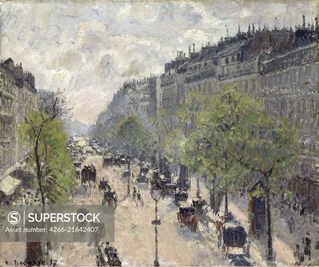 Boulevard Montmartre, Spring, Pissarro, Camille (1830-1903)