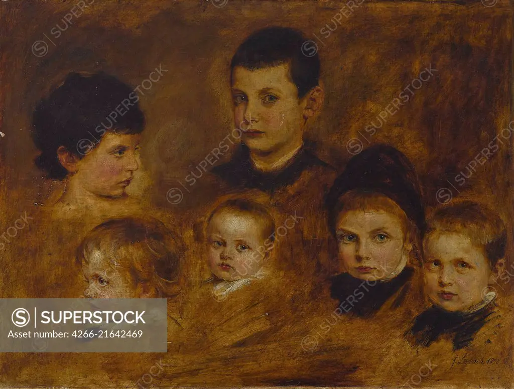 Six children of the Crown Prince Ludwig of Bavaria (1845-1921), Lenbach, Franz, von (1836-1904)