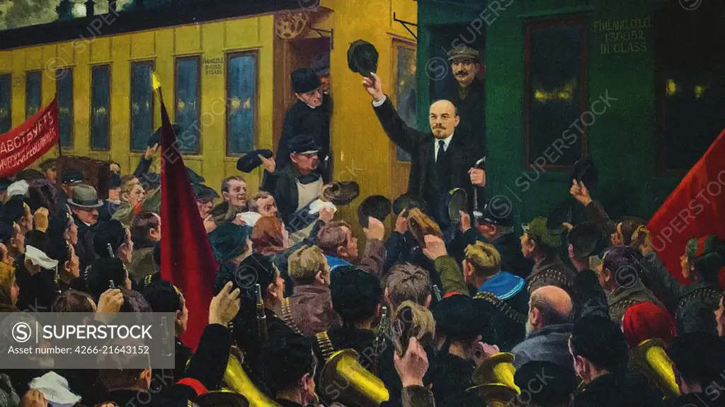 Lenin's Arrival at the Finland Station in Petrograd on April 16, 1917, Sokolov, Mikhail Georgiyevich (1875-1953)