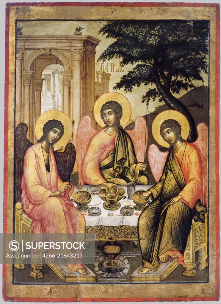 The Hospitality of Abraham (The Old Testament Trinity), Ushakov, Simon (Pimen) Fyodorovich (1626-1686)