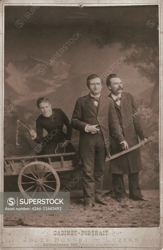 Lou Andreas-Salomé, Paul Rée and Friedrich Nietzsche, Photo studio Jules Bonnet, Luzern  