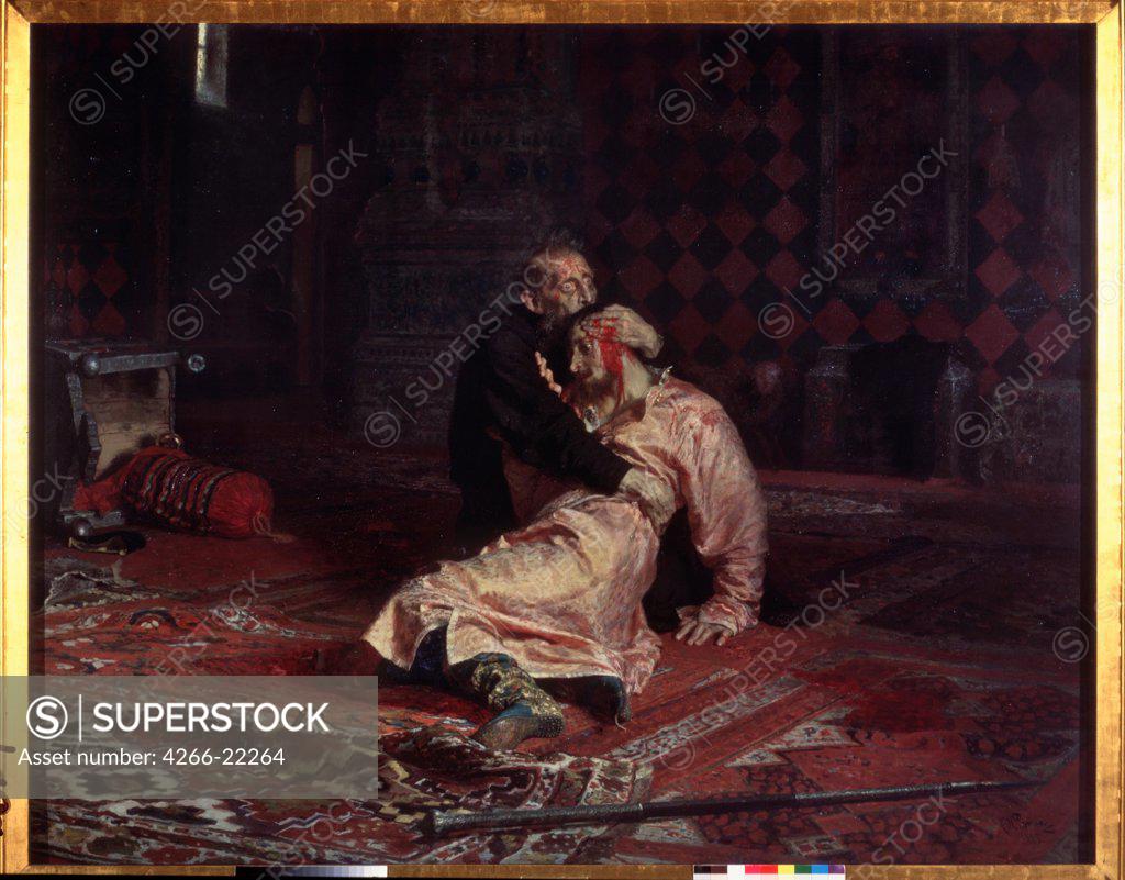 Ivan The Terrible And His Son Ivan On Friday November 16 1581 By Repin Ilya Yefimovich 1844