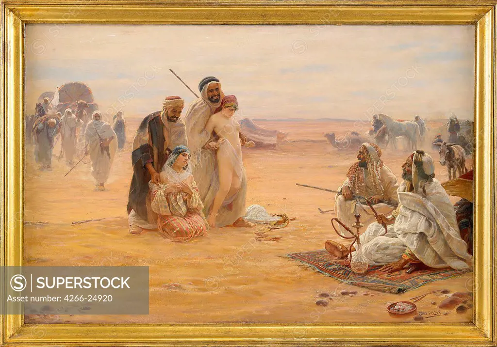 The Slave Market by Pilny, Otto (1866-1936) Private Collection 1910 Oil on canvas 80x120 Schwitzerland Orientalism Genre Painting