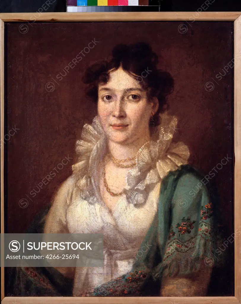 Portrait of Princess Isabella de Conti by Tropinin, Vasili Andreyevich (1776-1857) Museum of Private Collections in A. Pushkin Museum of Fine Arts, Moscow 1810s Oil on canvas 61x50,3 Russia Russian Painting of 19th cen. Portrait Painting