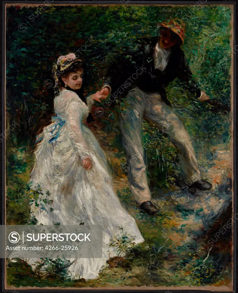 La Promenade by Renoir, Pierre Auguste (1841-1919) J. Paul Getty Museum, Los Angeles 1870 Oil on canvas 81,3x64,8 France Impressionism Genre Painting