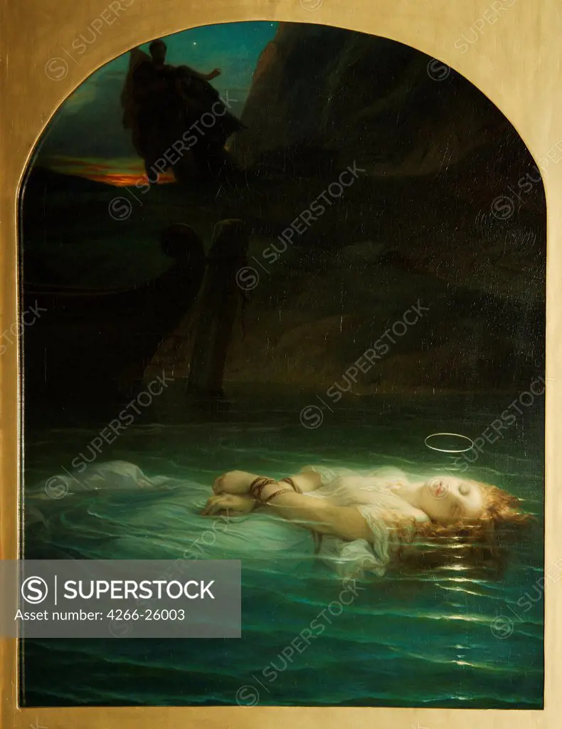 Christian Martyr Drowned in the Tiber During the Reign of Diocletian by Delaroche, Paul Hippolyte (1797-1856)  State Hermitage, St. Petersburg  1853  France  Oil on canvas  Painting  Bible