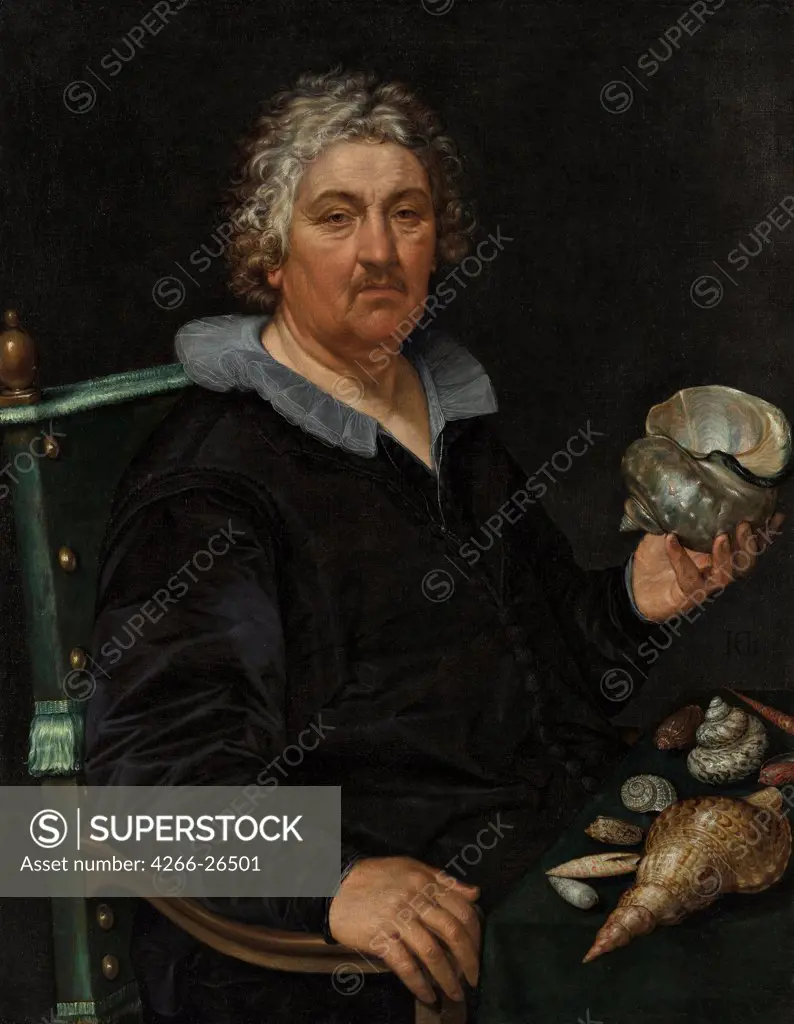 Portrait of the Haarlem Shell Collector Jan Govertsen van der Aer by Goltzius, Hendrick (1558-1617)  Museum Boijmans Van Beuningen, Rotterdam  1603  Holland  Oil on canvas  Painting  Portrait