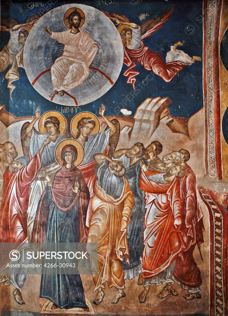 The Resurrection by Master Gerasime (active 14th century) / Saint GeorgeÍs Monastery, Ubisi / 14th century / Georgia / Fresco / Bible / Byzantine Art