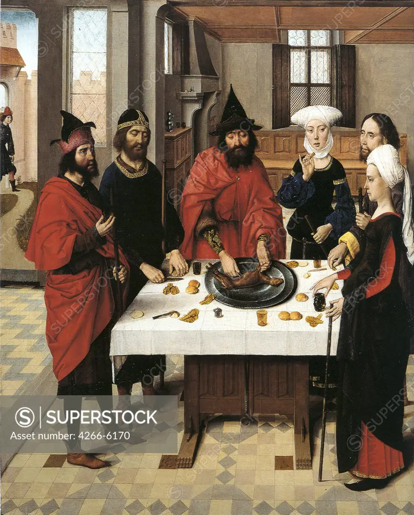 Passover by Dirk Bouts, oil on wood, 1464-1468, 1410/20-1475, Belgium, Leuven, St. Peter's Church, 88x71,3