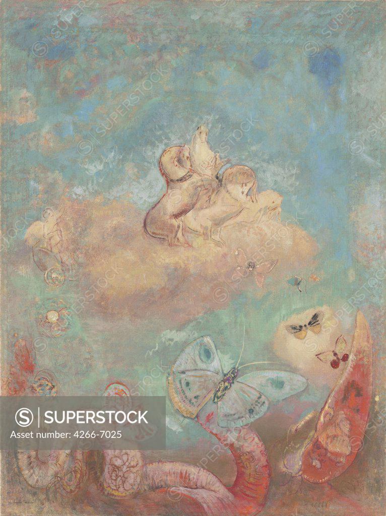 Butterflies by Odilon Redon, Oil on canvas, circa 1912, 1840-1916, USA, New  York, Museum of Modern Art, 99,7x74,9 - SuperStock