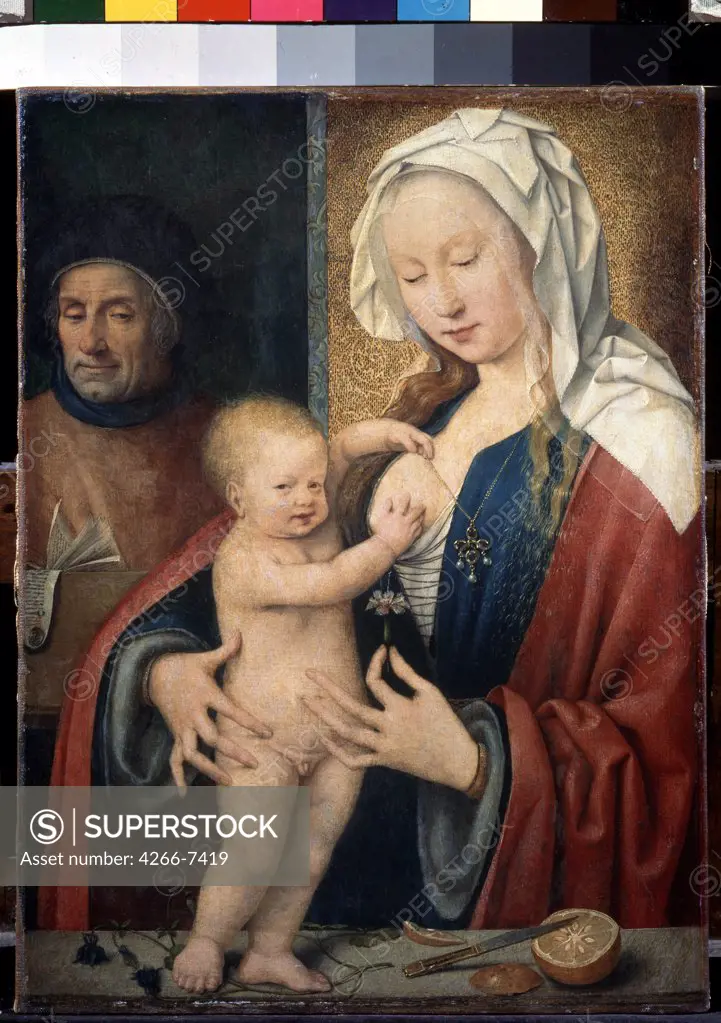 Virgin Mary breastfeeding Jesus by Joos van Cleve, 1464-1540, circa 1485-1540. Russia, St Petersburg, State Hermitage