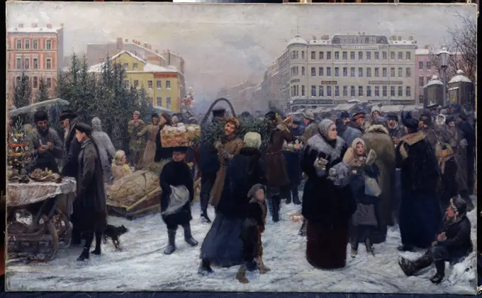 Christmas market, Russia, Omsk , Regional M. Vrubel Art Museum, 93x115