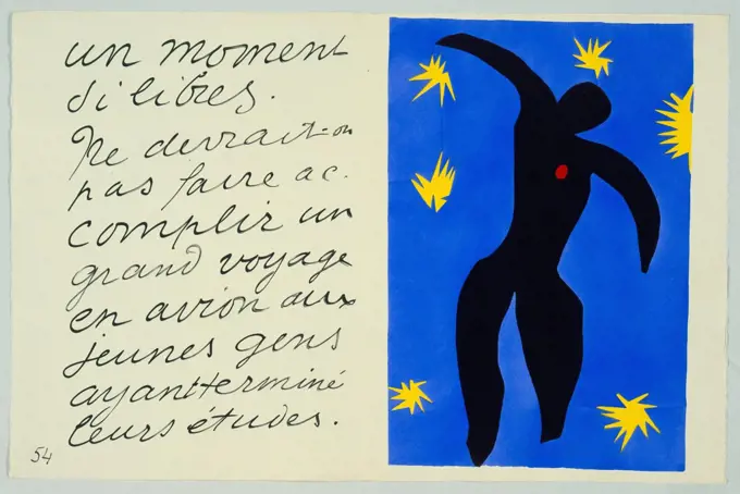 Matisse, Henri (1869-1954) © Museum of Modern Art, New York Graphic arts 42x32,2 Music, Dance,Mythology, Allegory and Literature,Poster and Graphic design  Icarus from Jazz