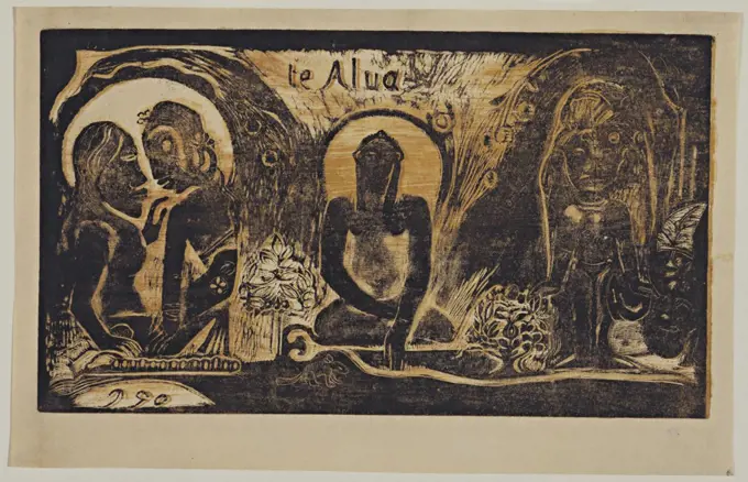 Gauguin, Paul Eug_ne Henri (1848-1903) © Museum of Modern Art, New York Graphic arts 20,5x35,5 Mythology, Allegory and Literature  Te Atua (The Gods) From the Series ""Noa Noa""