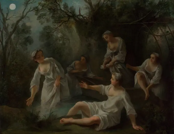 The Four Times of Day: Evening by Lancret, Nicolas (1690-1743)/ National Gallery, London/ c. 1740/ France/ Oil on canvas/ Rococo/ 28,8x36,8/ Genre,Mythology, Allegory and Literature