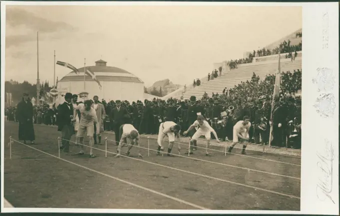 Olympic Games, 1896. Preparation for the 100-meter race, Meyer, Albert (1857-1924)