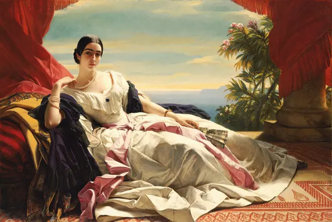 Portrait of Leonilla Ivanovna Baryatinskaya, Princess zu Sayn Wittgenstein (1816-1918), Winterhalter, Franz Xavier (1805-1873)