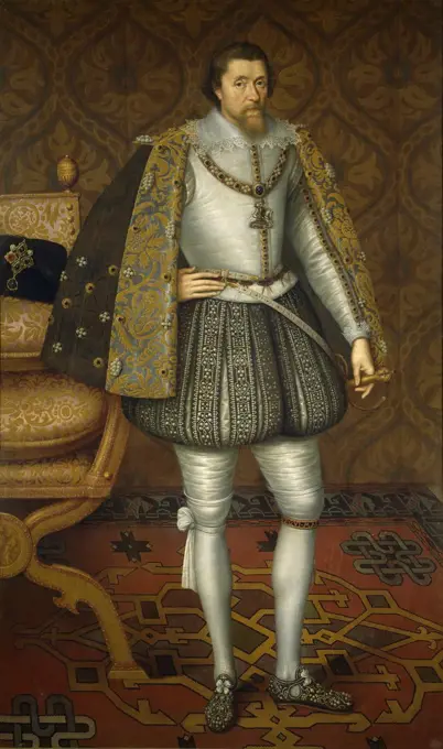 Portrait of King James I of England (1566-1625), De Critz (Decritz), John, the Elder (1551/2-1642)